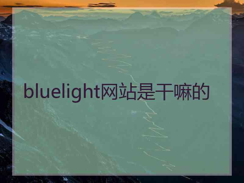 bluelight网站是干嘛的