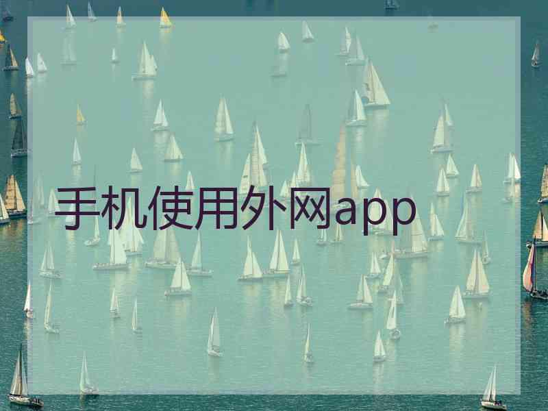 手机使用外网app