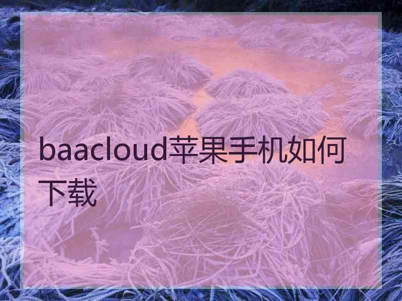 baacloud苹果手机如何下载