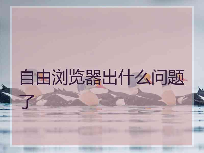 自由浏览器出什么问题了