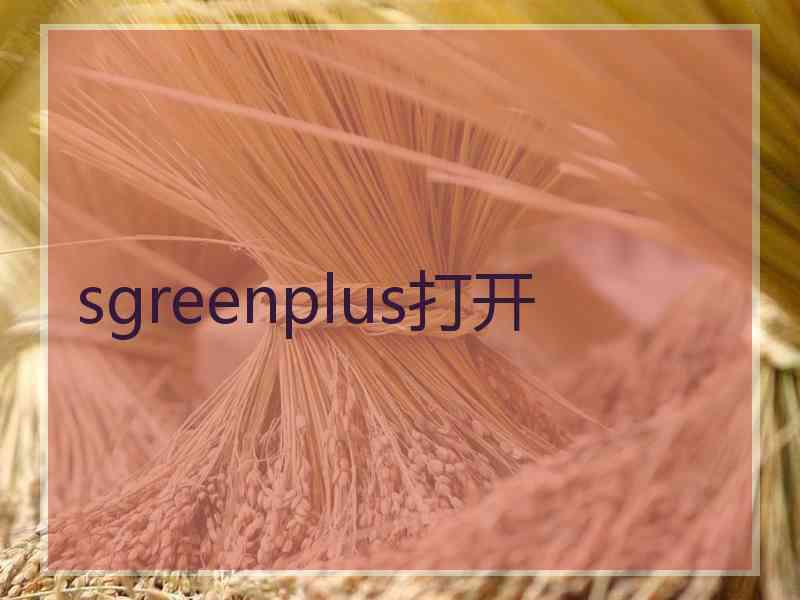 sgreenplus打开