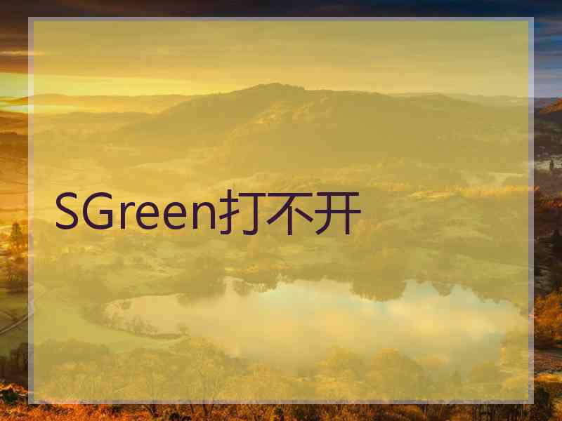 SGreen打不开