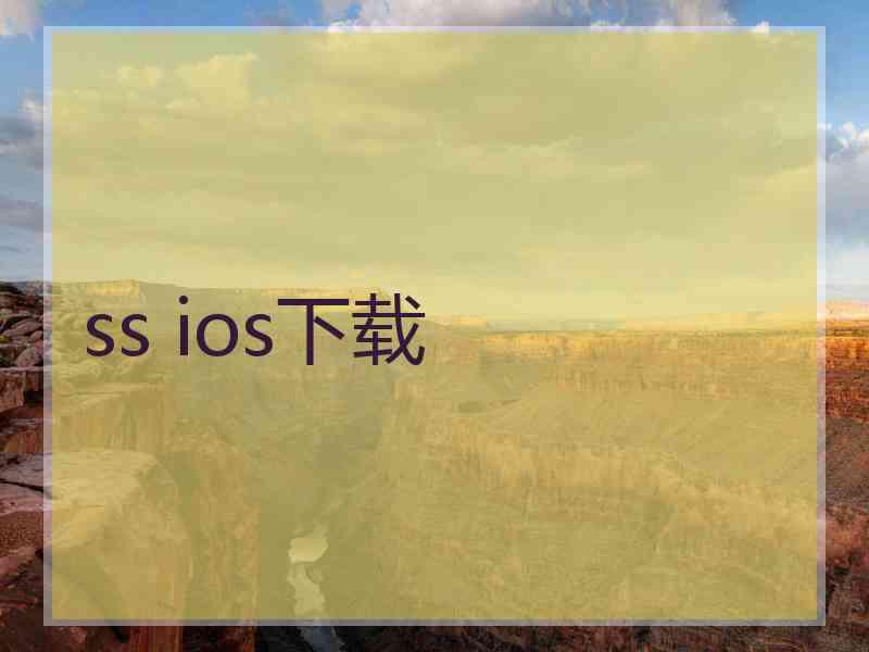 ss ios下载